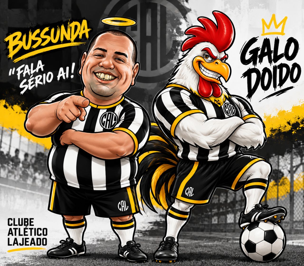 Bussunda e Galo Doido: os mascotes do Atlético Lajeado